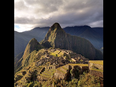 <a href="/mythology/inti_sun.html&edu=high&dev=">Inti</a> was considered the Sun god and the ancestor of the Incas. Inca people were living in South America in the ancient Peru. In the remains of the city of Machu Picchu, it is possible to see a shadow clock which describes the course of the Sun personified by Inti. Inti and his wife <a href="/mythology/pachamama_earth.html&edu=high&dev=">Pachamama</a>, the Earth goddess, were regarded as benevolent deities.<p><small><em>Image courtesy of Martin St-Amant (Wikipedia).  Creative Commons Attribution 3.0 Unported License.</em></small></p>